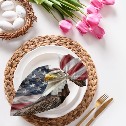 Servilletas de Tela American Flag Eagle Set x4 51x51 cm miniatura 4
