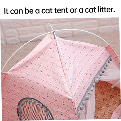 Cat Princess Indoor Tent House Pet Dog Cute Floral Cave Nest Bed Portable Dog Tents Dog House Cave Pink M|Pet Tent #TOP3