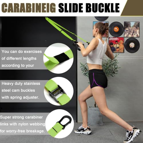 Image of Bodyweight Resistance Training Straps, Home Gym Fitness Trainer kit | Multi-Color Selection, Full-Body Workout with Main Exercise Straps, Door Anchor,Extension Strap, Carrying Bag, Fitness Guide