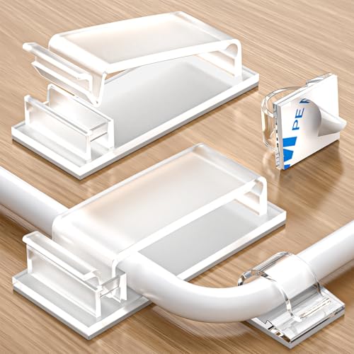 Septeamay 70 Pcs Cable Clips Self Adhesive, 50 Pcs Small + 20 Pcs Large Adhesive Cable Organiser, Plastic Cable Tidy Clips Cable Management for Organiser Wall, Desk, Home Office Cables (Transparent) Septeamay 70 Pcs Cable Clips Self Adhesive, 50 Pcs Small + 20 Pcs Large Adhesive Cable Organiser, Plastic Cable Tidy Clips Cable Management for Organiser Wall, Desk, Home Office Cables (Transparent)