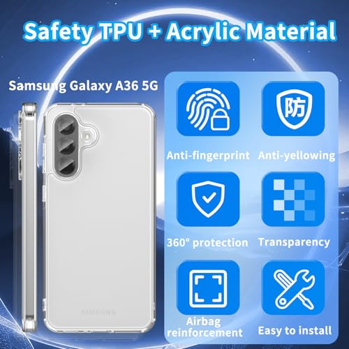 Image of for Samsung Galaxy A36 5G Case, Transparent TPU Smartphone Case, Anti-Fingerprint, Shockproof, Ultra-Thin Durable Protective Cover Compatible with Samsung Galaxy A36 5G - Transparent