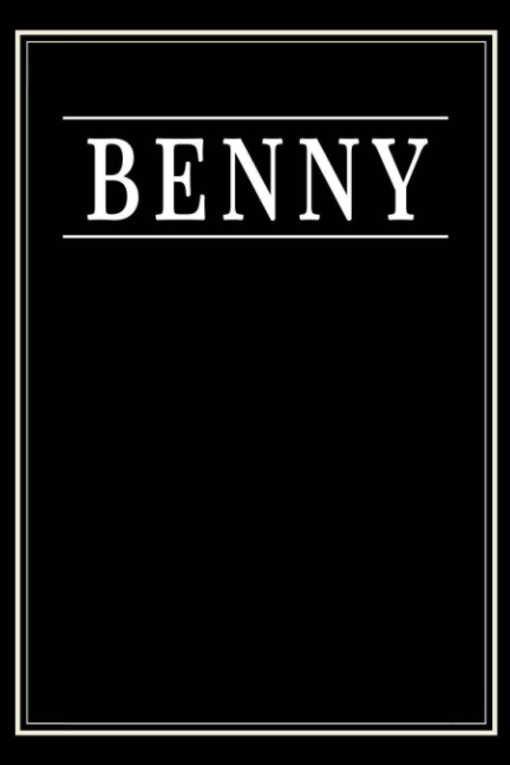 Benny: Black Lined Writing Notebook Journal with Personalized Name Benny, 6x9, 120 Pages