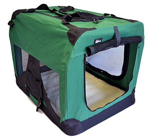 topPets Portable Soft Pet Carrier - Large: 28"x20"x20" - Moss Green