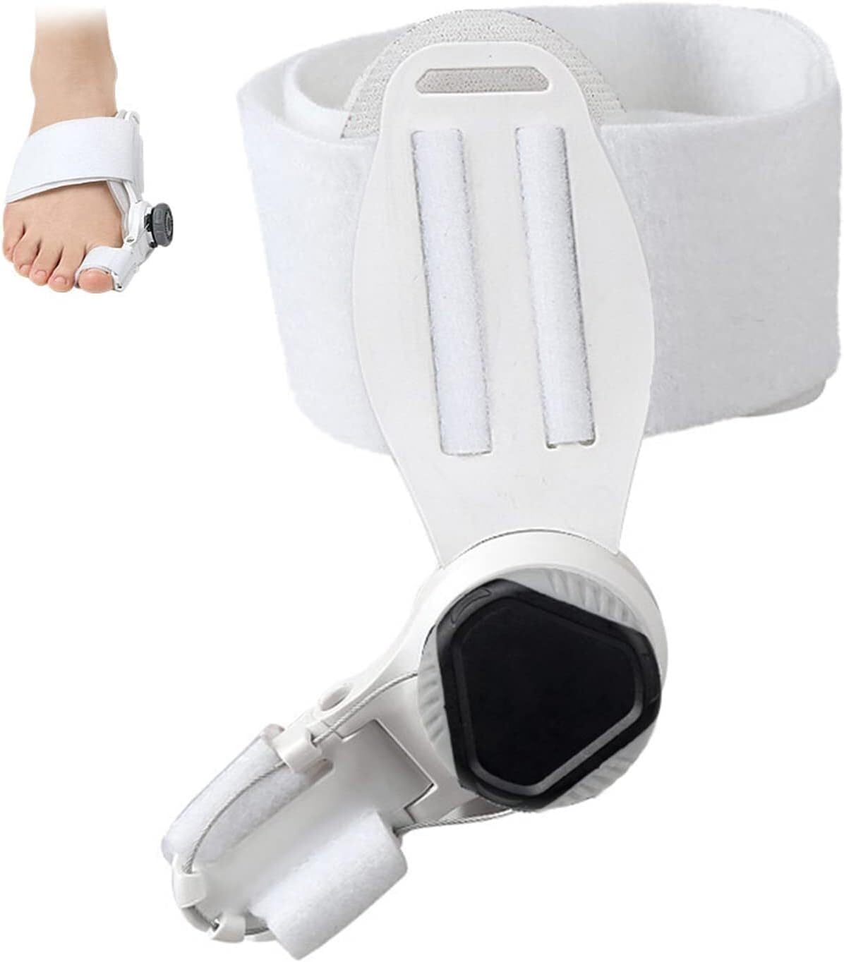 Bunion Orthotics Thick Silicone Pad Big Toe Straightener Toe Corrector With Knob (0°- 40°) Free Adjustment Correction Of Hallux Valgus Restoration Of Correct Transverse Arch 2PCS ( Color : White )