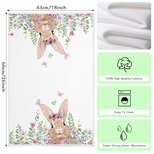 LUYANFX Set de 2 Toallas de Cocina Pascua, 43 x 66 cm Paños de Cocina Algodon, Trapos Cocina con Conejo de Pascua, Absorbentes para Decoracion Pascua Hogar (B) - imagen 2