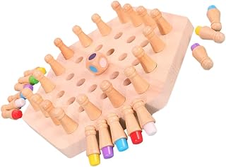TOYANDONA 1 Conjunto De Xadrez De Memória De Madeira Jogo De Xadrez De Madeira Jogo De Tabuleiro De Bloco Engraçado Jogo De Tabuleiro De Interação Pai-Filho Quebra-Cabeças De Brinquedo Para