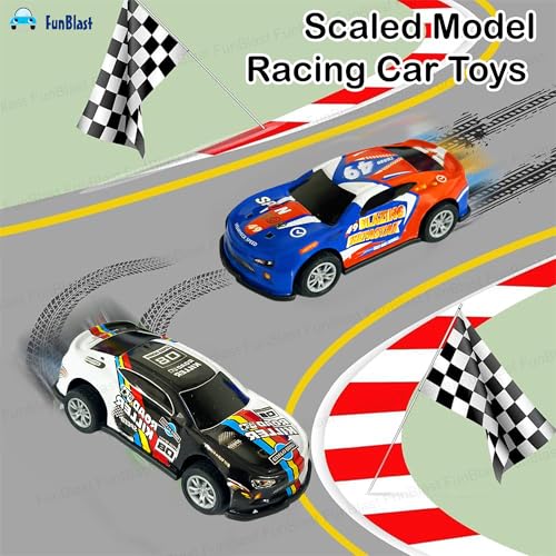 Image of FunBlast Die-Cast Car Set for Kids - Pack of 8 Pull Back Metal & Plastic Cars, Scaled Model Mini Racing Car Toys for 3+ Year Old Boys & Girls, Multicolor