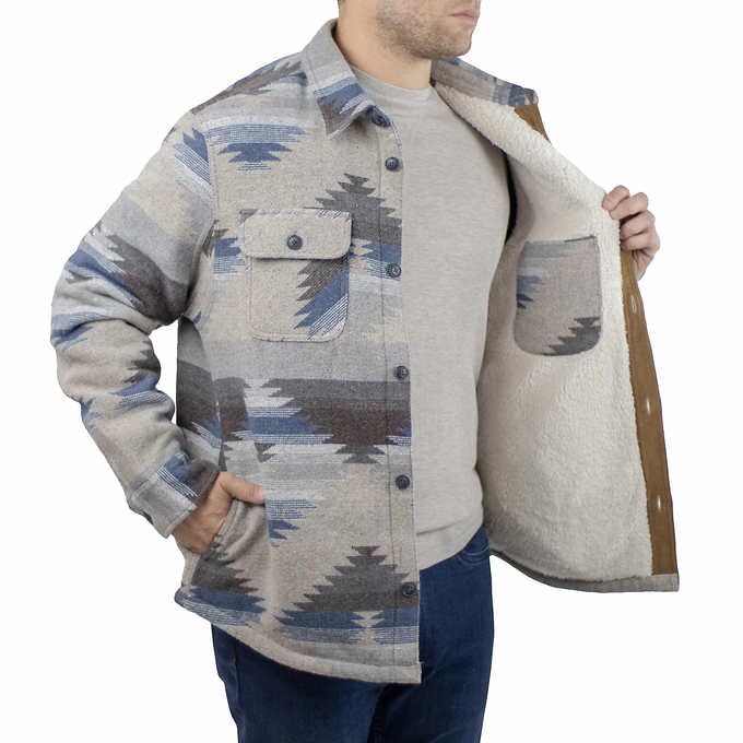 Jachs Men's Wool Blend Sherpa Lined Flannel Shirt Jacket4