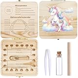 Shengruili Zahnbox Holz Milchzähne Box,Milchzahndose,Zahnbox für Milchzähne,Milchzahndose Mädchen,Aufbewahrungsbox für Baby-Zähne,Zahnschachtel milchzähne