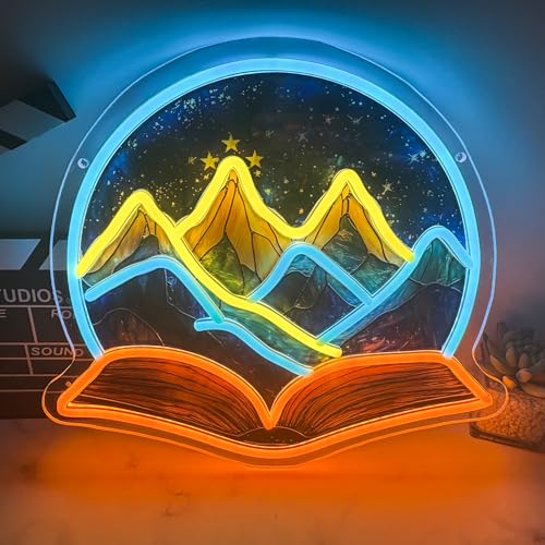 Image of Book Neon Sign - Throne of Glass LED Neon Light - ACOTAR-Inspired USB Night Light for Readers, Bedroom & Novel Fans Book Shelf Decor (12.2x13.8In)