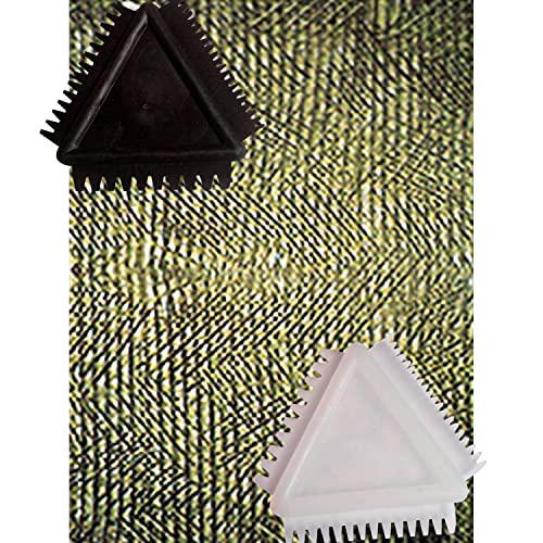 Image of YMS Special Effect Triangle Combing Painting Tool for Wall Decor (Black, 3pc)