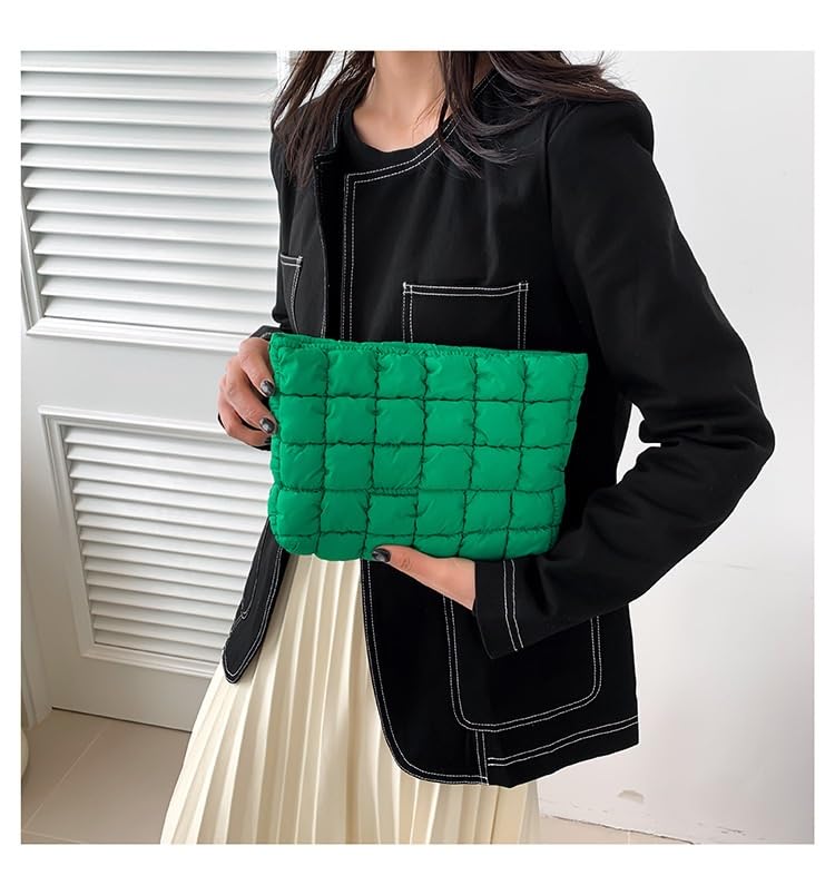 pochette trucchi Borsa da viaggio con pochette trapuntata, grande capacità, con cerniera, borsa da viaggio portatile for donna, verde viaggio(Groen)