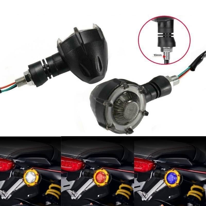 Luces señalización Luces De Señal Giro Para Motocicleta | Luces de señal de para motocicleta, lámpara indicadora de Flash que fluye secuencial(4 White and Relay)