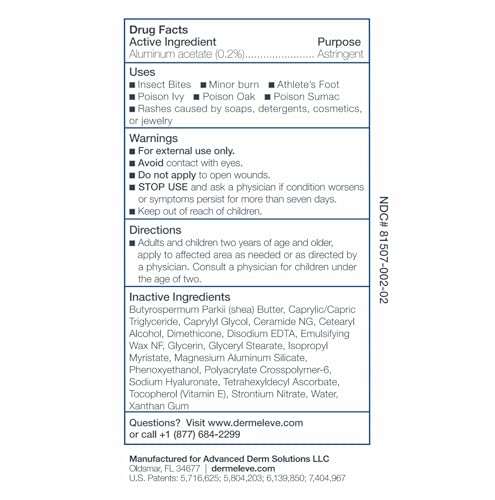 Image of Dermeleve Dermatologist Recommended Steroid Free Anti-Itch Cream - Extra Strength, Safe, Full Body Itch Relief | 2 oz (2 Pack)