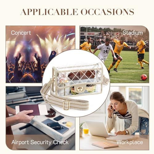 Image of Missnine Clear Bag for Stadium Events Clear Crossbody Purse Stadium Approved Women Transparent Shoulder Bag for Concerts