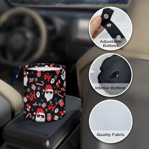Image of Christmas Santa Candys Car Garbage Can Waste Basket for Cars - Back Seat, Floor, or Hanging Headrest Auto Accessories Interior Road Trip Essentials