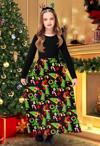 Image of Deerose Girls Maxi Dress Short Sleeve Casual Long Dresses with Pockets 5-14 Years