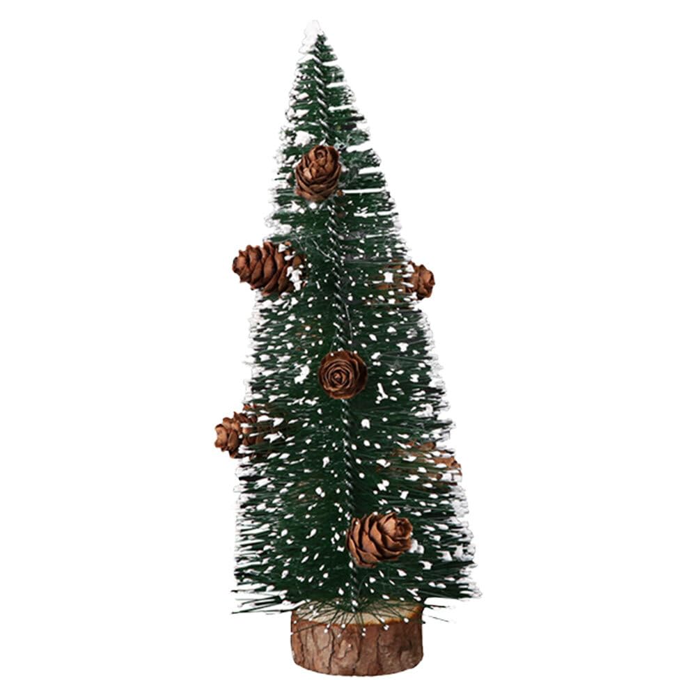 Mini Albero Di Natale Artificiale H65 Cm Abete Innevato Con Pigne 65 Tips Verde 84894089