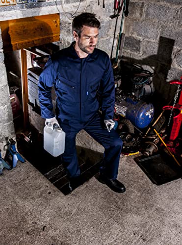 Image of Portwest C813 Liverpool Zipper Coverall with Front Snap Closure and 2 Way Zipper, Navy, Larget | Navy, Large, Loose Fit, 65% Polyester, 35% Cotton, Durable Polycotton Pre-Shrunk Fabric, 40+ UPF Rated Fabric, Construction