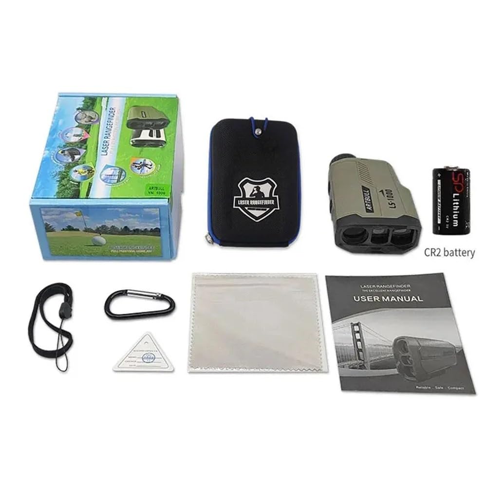 Telémetro láser de 1000m for caza al aire libre, telémetro de Golf de 650m, telescopio con medidor de distancia ajustado de pendiente de bloqueo de bandera(650M)