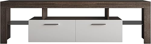 Miniatura 7 de Holaki Soporte de TV LED, consola de TV moderna con 20 LED de colores/luces de control remoto, centro de entretenimiento para TV de hasta 70