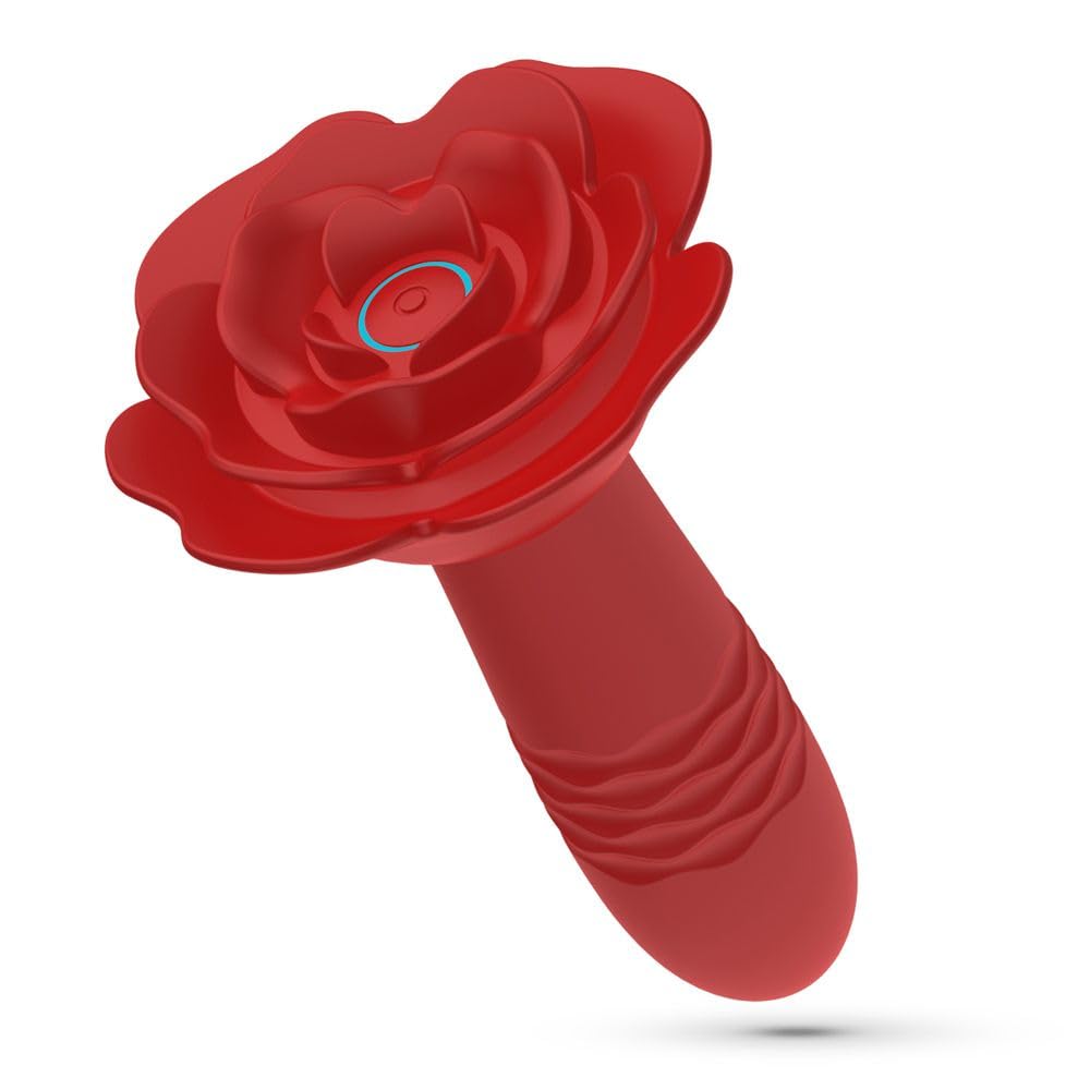 Stimolatore anale prostatico rosa rossa vibratore in silicone con telecomando e funzione di spinta ricaricabile USB