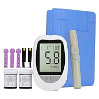 Canadian Home Healthcare Blood Glucose Monitor with 100 Lancets, 100 Strips, Travel Case - Home Testing Kit Safe for Kids and Adults