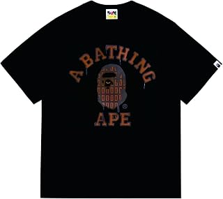 B_APE風 フローラルTシャツ 綿100% 吸汗速乾 ユニセックス Black SC267