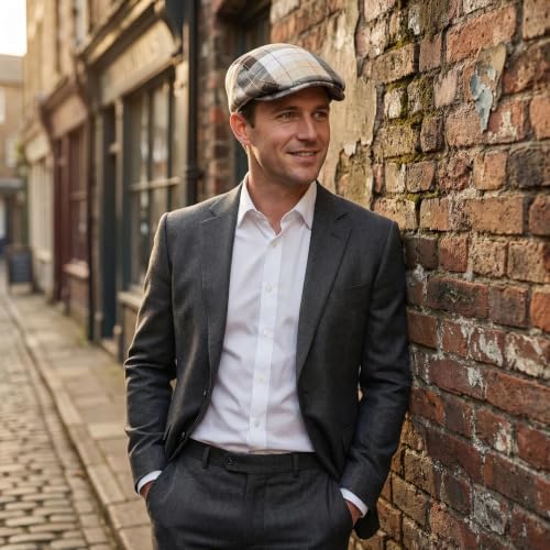 Image of 3Pcs Men's Newsboy Caps Cotton Cooling Hat Adjustable Flat Cap for Men
