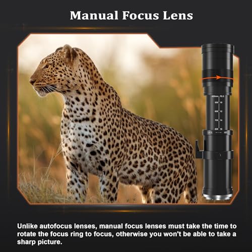 Image of 420-800mm Telephoto Lens for Sony E - Manual Focus(MF) Zoom Lens for Sony A7C A7R A7S A7 A9 A6700 A6600 A6500 A6400 A6300 A6100 A6000 A5100 A5000 NEX-7 NEX-6 NEX-5 ZV-E10 etc (for Sony E Mount)