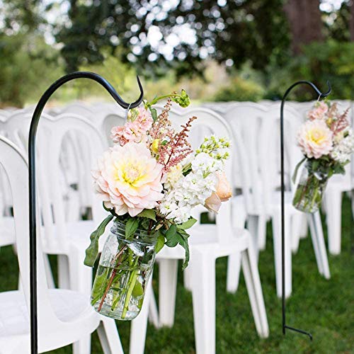 ORZ 36 Inch Shepherd Hook for Bird Feeder 2 Pack Black Metal Hooks for Outdoor Wedding Décor Hanging Plants Solar Lanterns Backyard Garden Decor