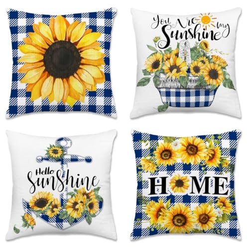 pinata Throw Pillow Covers 18x18, Sunflower Decor, Outdoor Pillow Covers