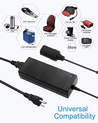 Image of ALITOVE AC to DC Converter 110V ~ 240V to 12V 10A 120W Power Supply Adapter Car Cigarette Lighter Socket AC /DC Transformer for Car Vacuum Cleaner, Car Refrigerator and Other Car Devices