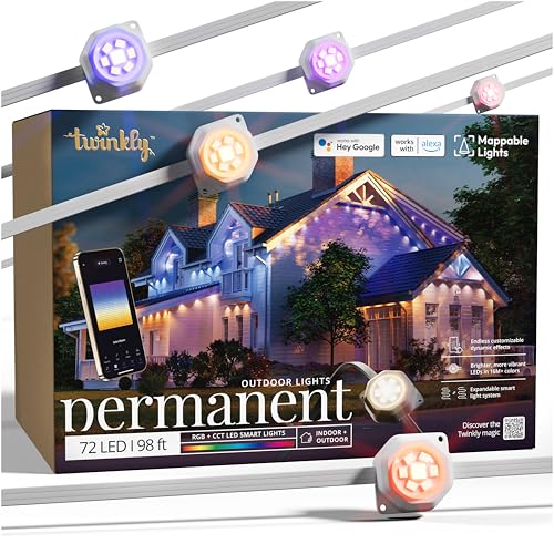 Twinkly Permanent Outdoor Lights, Smart RGB + CCT...