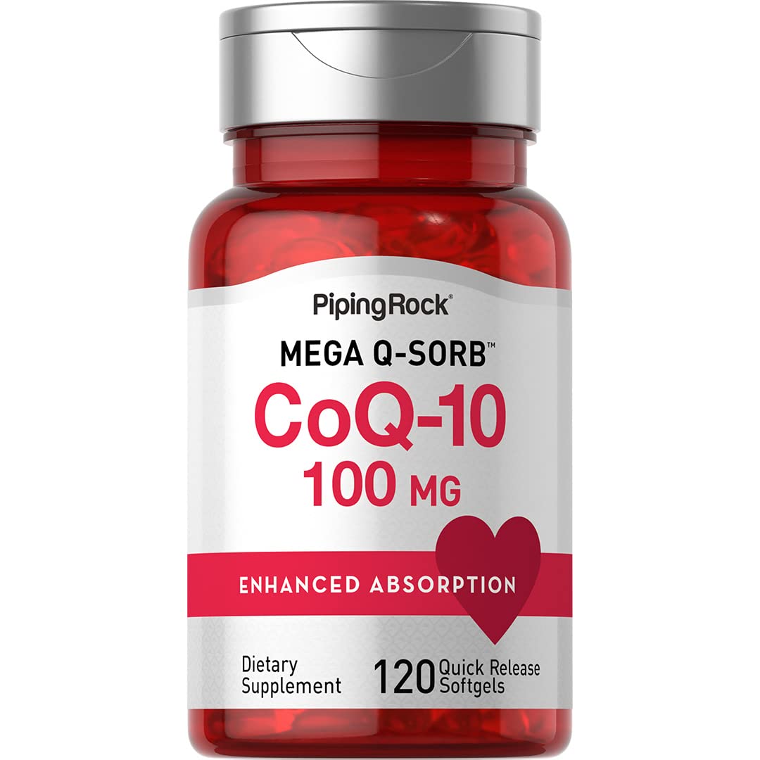 Piping Rock CoQ10 100mg | 120 Softgels | with Black Pepper Extract | Non-GMO, Gluten Free Supplement