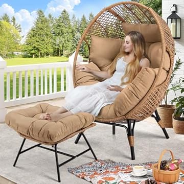 indoor wicker chair and ottoman