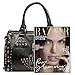 MG Collection Howea Gothic Studded Doctor Shoulder Bag, Black, One Size