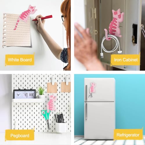 Imanes Decorativos para Refrigerador Gato Rosa, Pack 12 miniatura 4