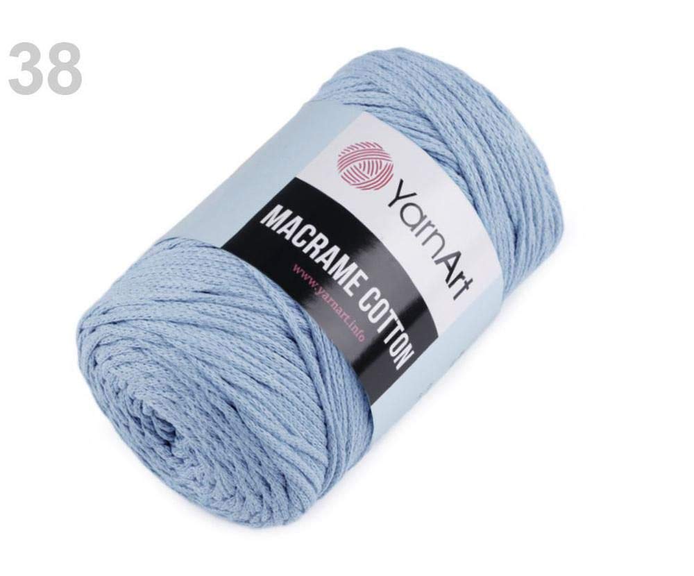1pc (760) Blue Light Knitting Yarn Macrame Cotton 250g, Craft Supply, Cotton Thread, Cotton Crochet, Cotton Cord, Crochet, Haberdashery