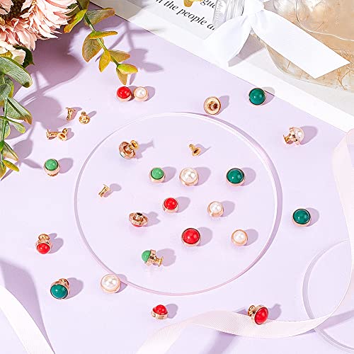Arricraft 120 Pcs Turquoise Quick Rivets, 6 Colors Alloy Half Round Rivets With Pearl Iron Stud Buttons Diamond Rivets For Diy Craft Bag Shoes Bracelet Wallet Decoration #TOP4