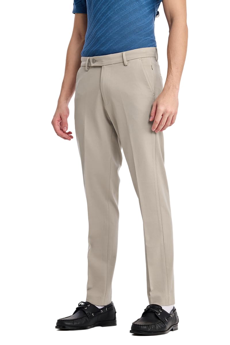 snitch Men Formal Trousers | Slim Fit Mid Rise Design with Plain Front & Tapered Cuffs | Premium Viscose Blend Fabric for Office & Club Wear-picture-28