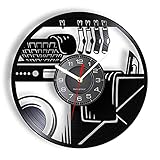 【Orologio da parete per decorare la casa】: decorazion vintag orologio vinile è migliore decorazione per ufficio. inoltre, orologi da parete in silenzio servono anche come cucina, camera, bagno, decorazione della parete camera da letto. i grandi orologi da parete rendendo il tuo aspetto casa più bella.