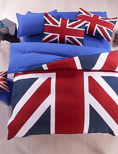 HECHAI_Baolisi Union Jack Duvet Cover Set Bedding Set of 4pcs/ QueenSize