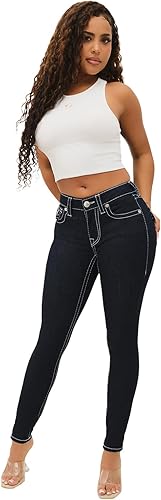 True Religion Mujer Jennie Mid Rise Skinny Flap Big T, 2S Body Rinse, 28