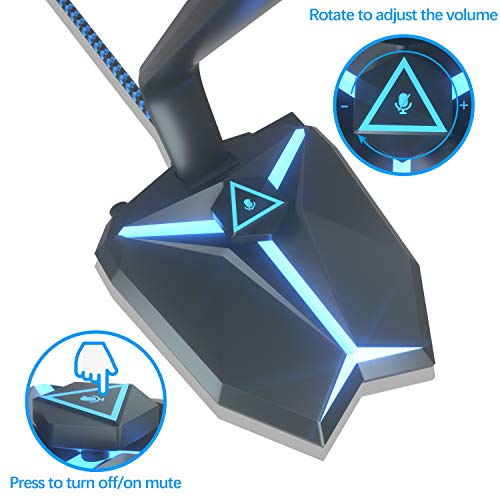 USB Gaming Mikrofon, IUKUS USB PC Mikrofon Desktop omnidirektionales Computer Mikrofon mit Stummschalttaste Plug and… – Bild 4