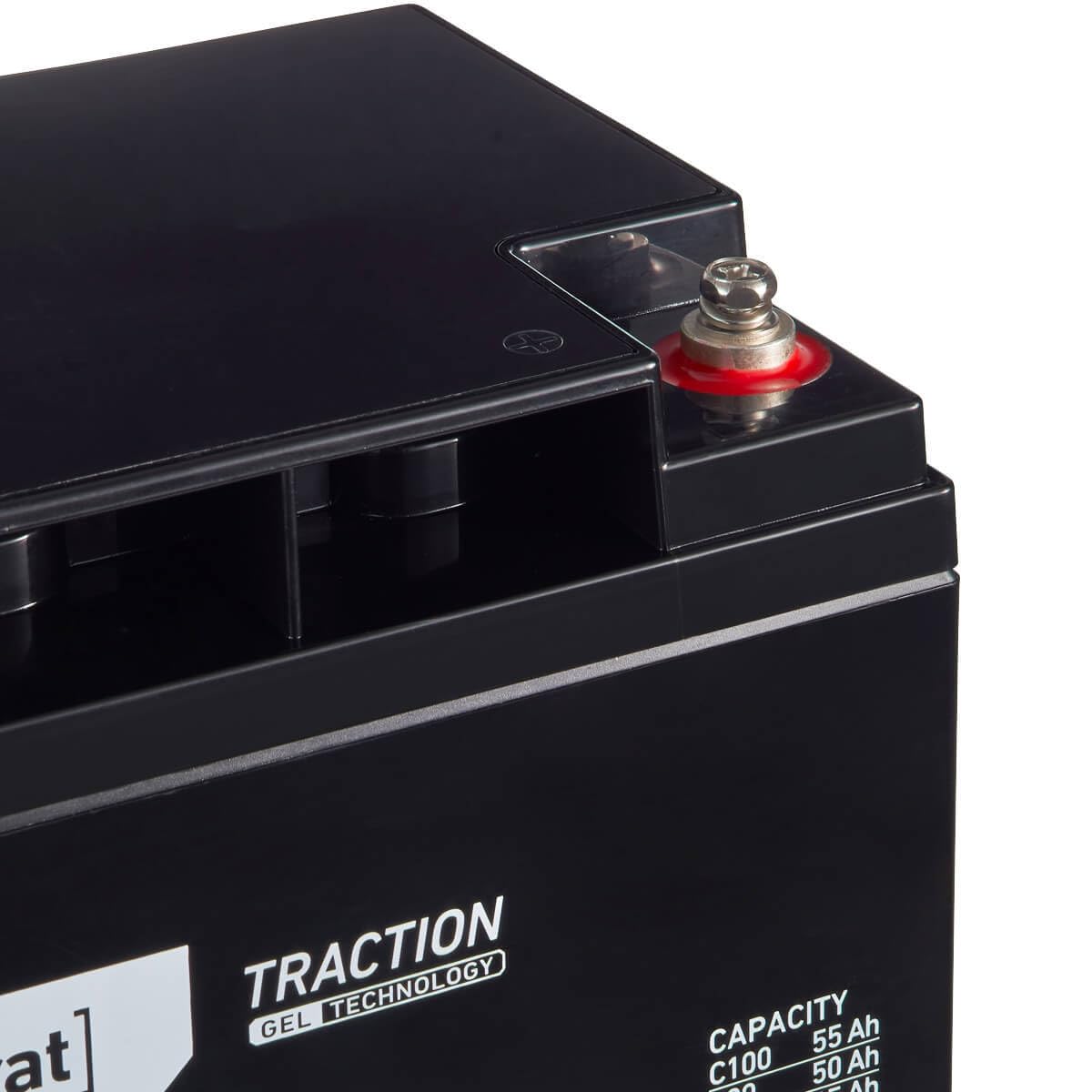 Accurat Traction T50 Pro VRLA Bleibatterie - 12V, 50Ah, 30% Startleistung, wartungsfreie, zyklenfest- Gel Batterie, USV Batterie, Versorgungsbatterie, Solarbatterie, Bleiakku für Camping, Wohnwagen