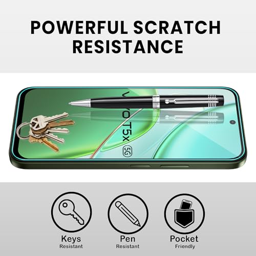 Image of ArmourPro Tempered Glass for iQOO Z11x / Vivo T5x - 9H Anti Scratch Screen Protector, Edge to Edge Coverage, HD Clarity, Smooth Touch, Case Friendly | Black, Pack of 2