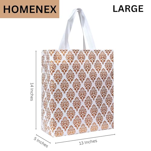 Image of HOMENEX Whiteprint Return Gift Bags for Wedding, Shagun, Festival, Birthday and Other Occasions (Whiteprint Bag)