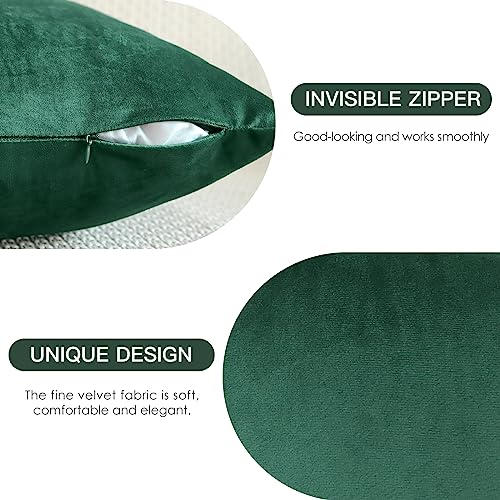 Housses de coussin velours premium OTOSTAR vert kaki doux 61x61 - 8