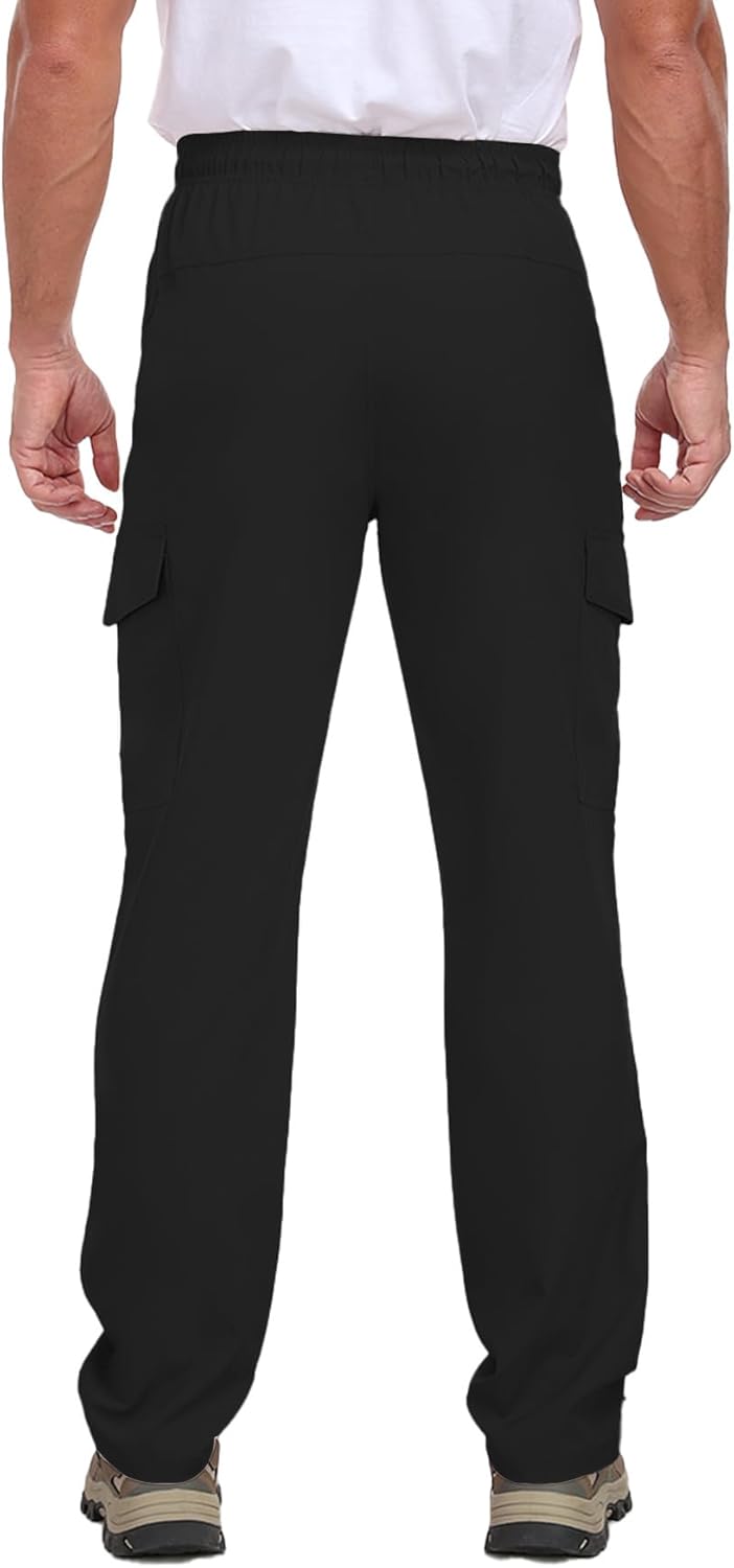 Cargo Pants for Men Hiking Pants Water Resistant Quick Dry Workout Lightweight Elastic Waist Zip Pockets HH24011 - Image 2